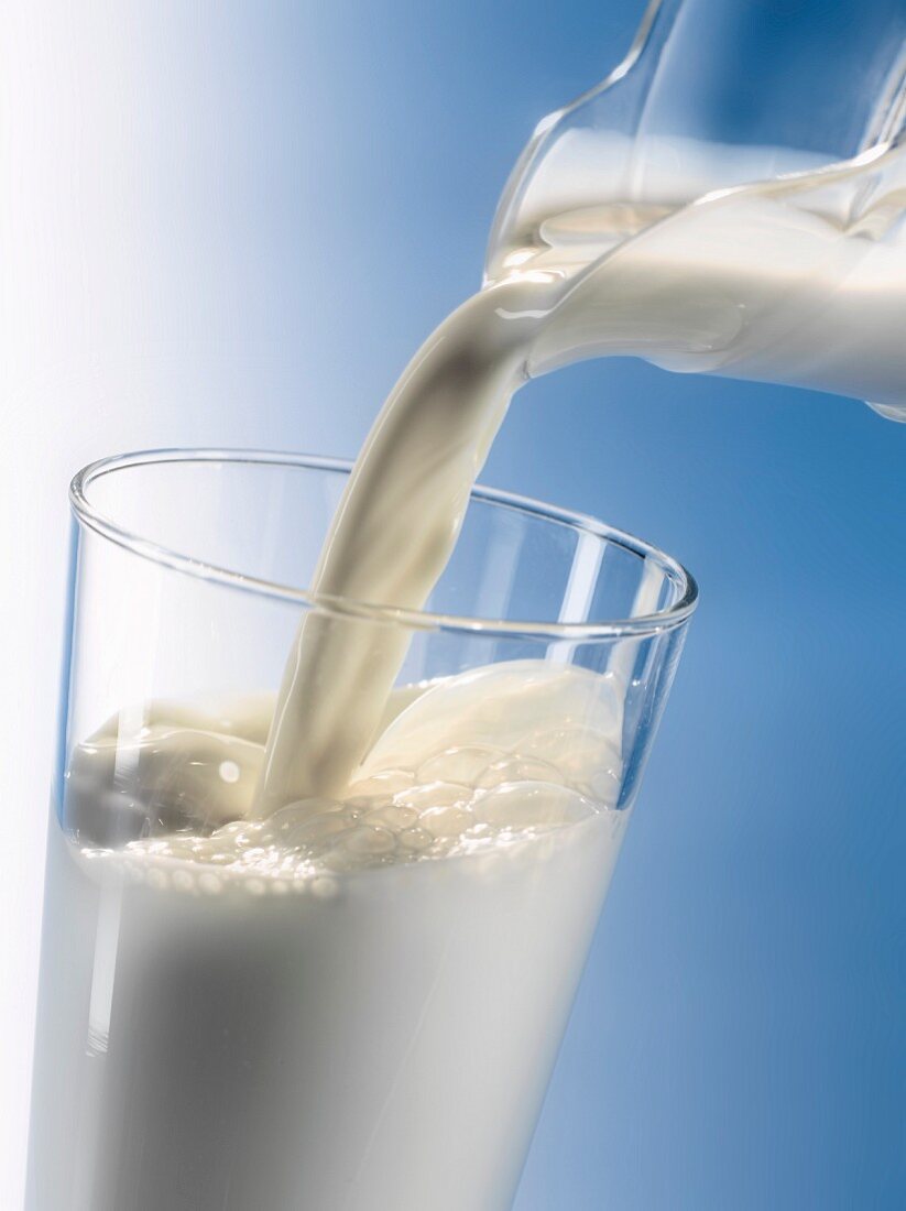 Pouring a glass of milk