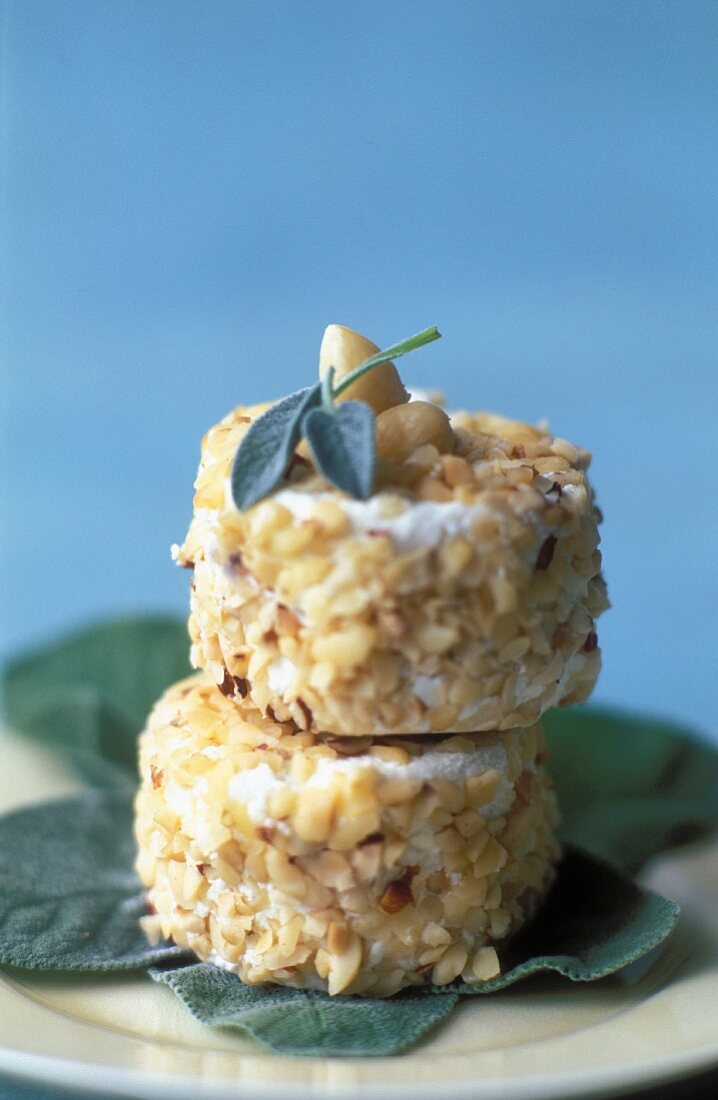 Goat's cheese with a hazelnut coating