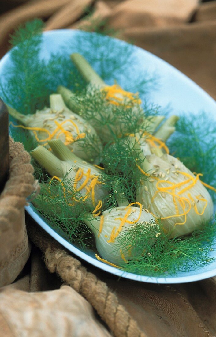 Fennel with orange and anise seeds