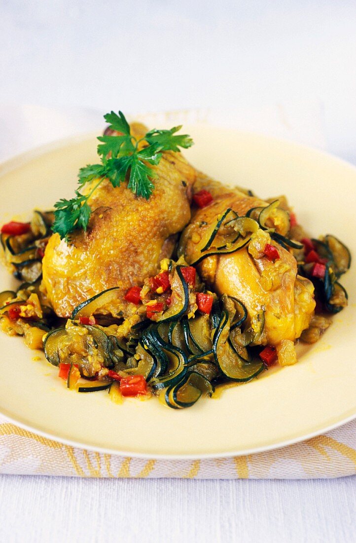 Chicken and vegetables with Colombo spices