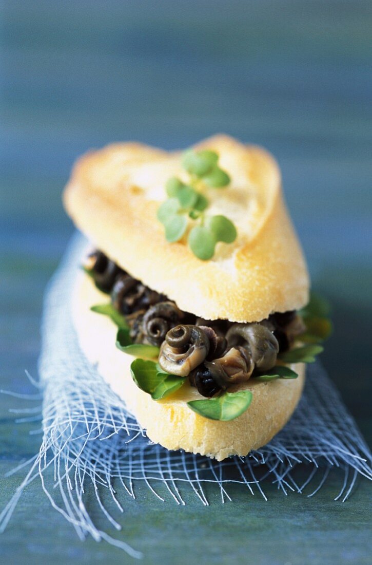 Brötchen mit Strandschnecken