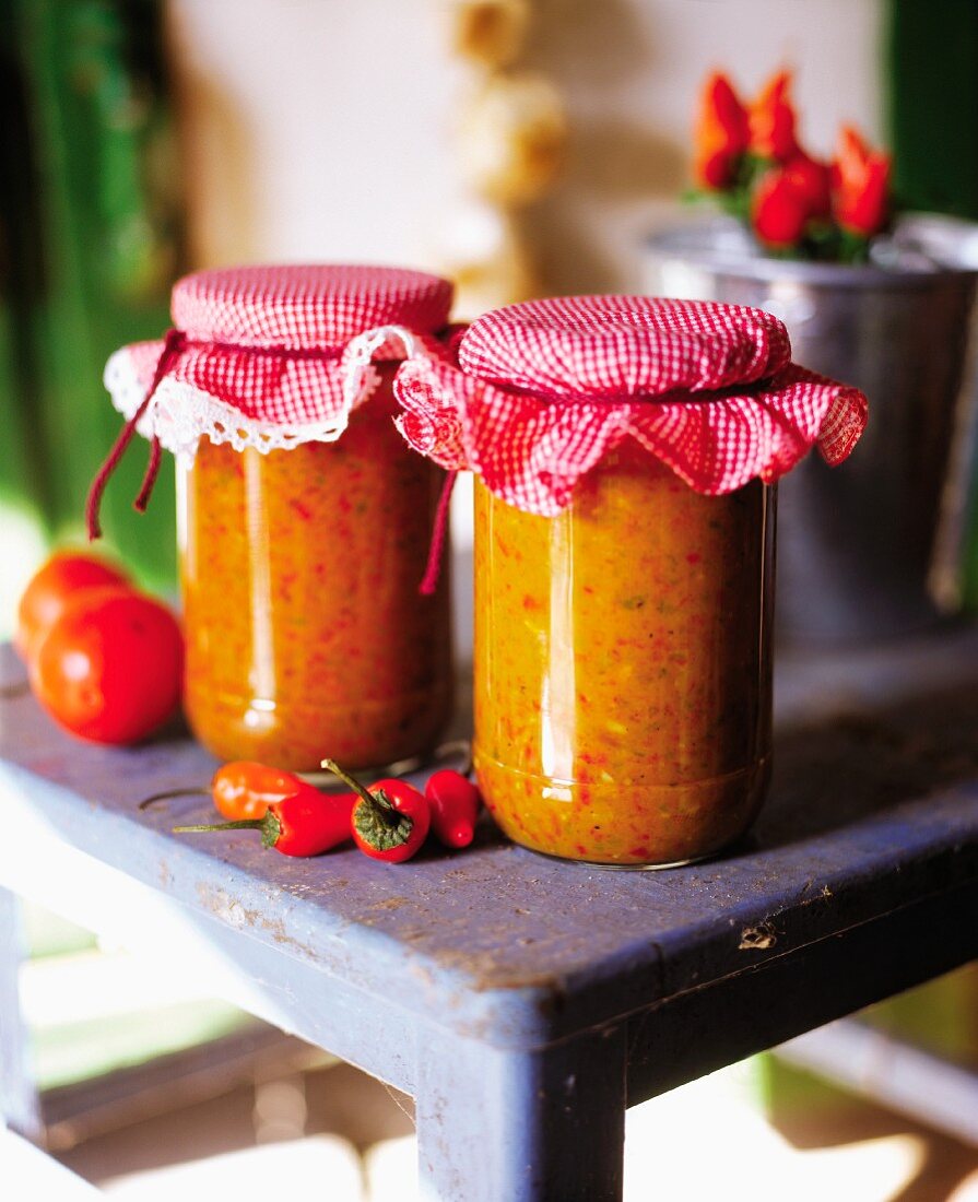 Jars of ajvar (pepper purée)