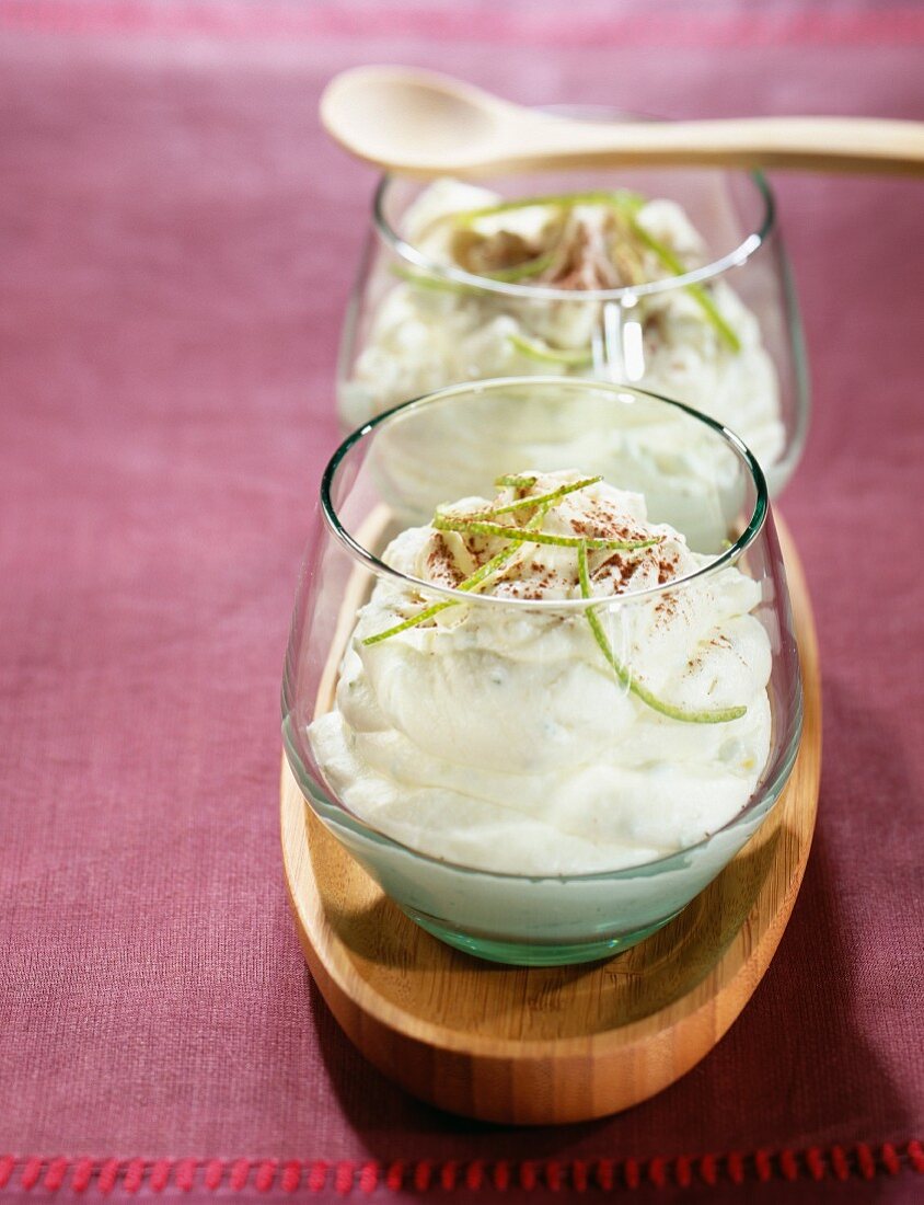 White chocolate mousse with lime