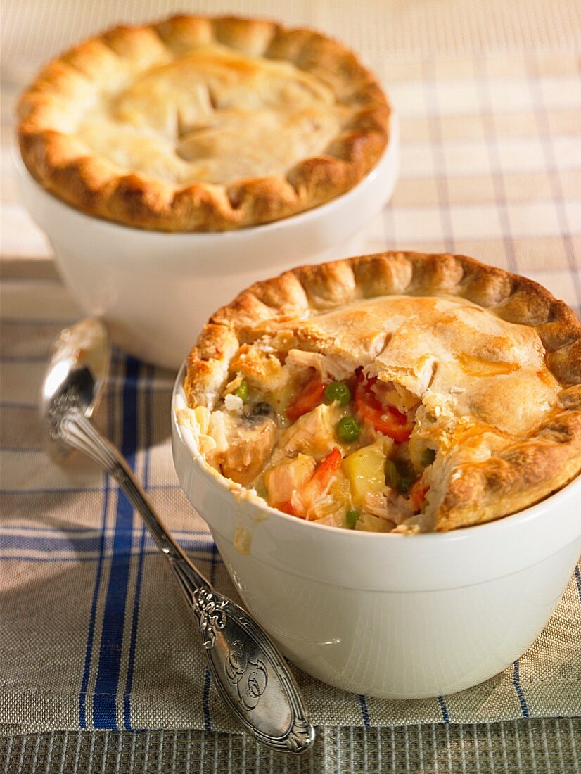 Chicken and vegetable pies