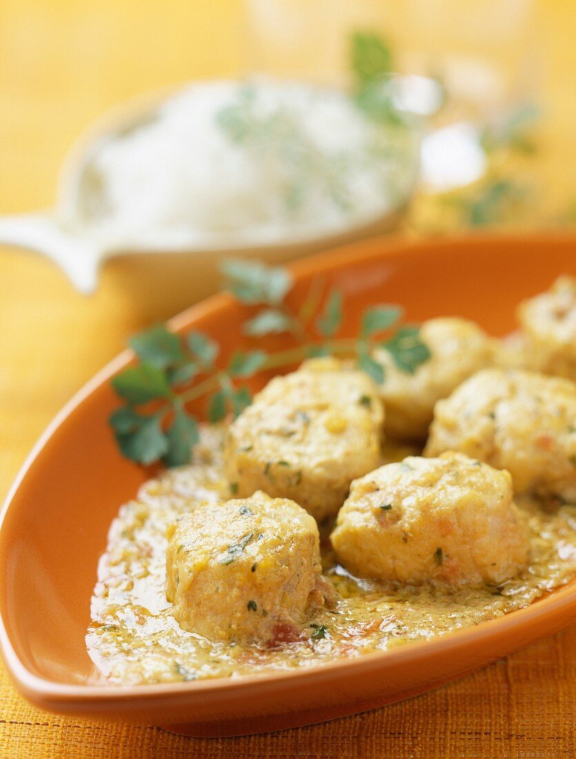 Seeteufel-Curry mit Kokosmilch
