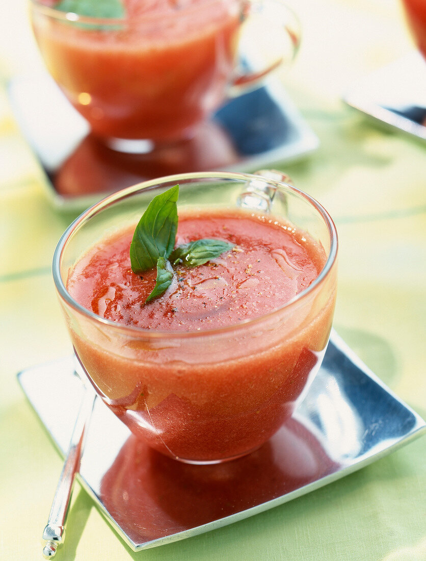 Tomaten-Wassermelonen-Gazpacho