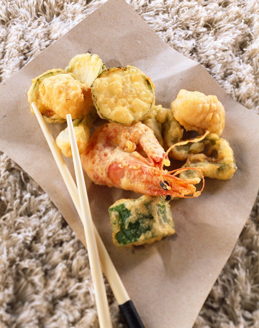 Prawn and vegetable tempura