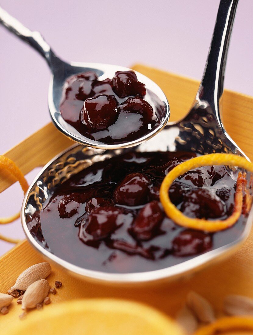Sour griotte cherry,orange and cardamom jam