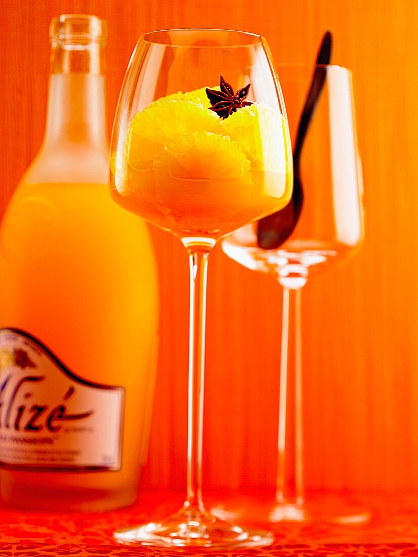 A cocktail with Alizé liqueur
