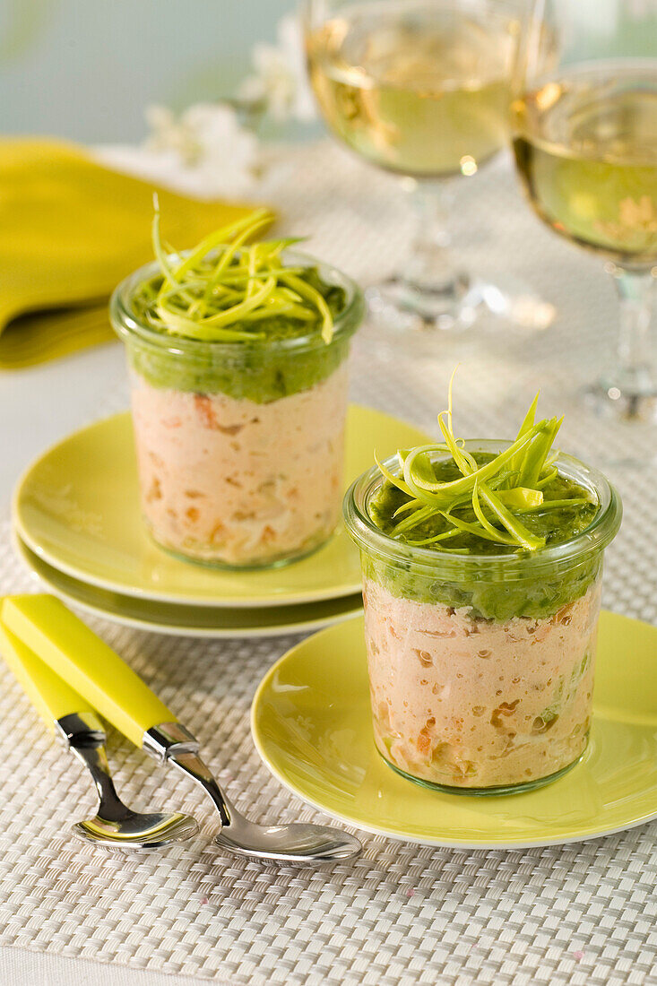Trout mousse in glass jar