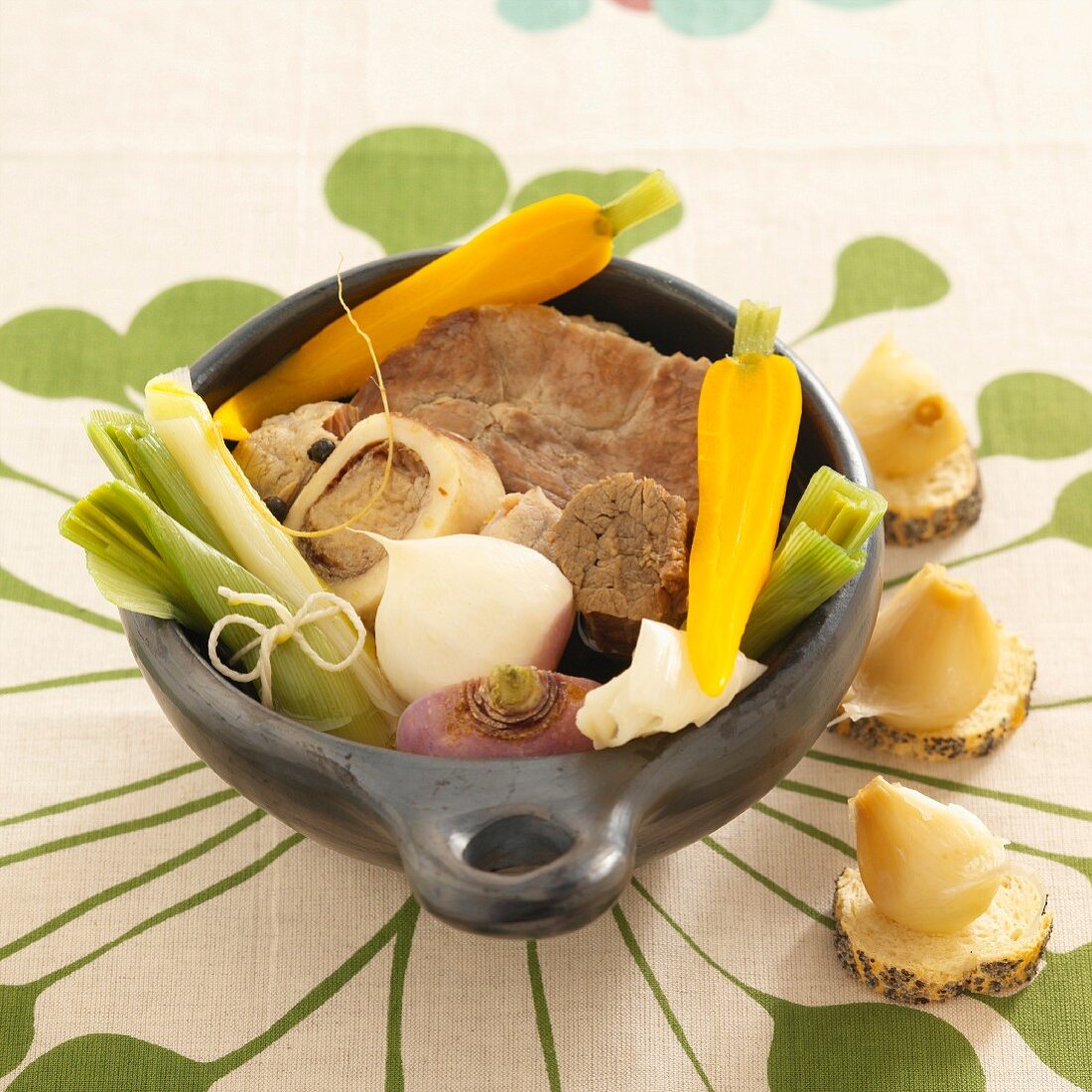 Pot Au Feu (French stew) with a trio of meat