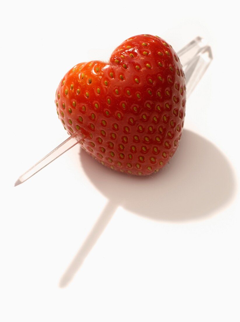 Heart-shaped strawberry