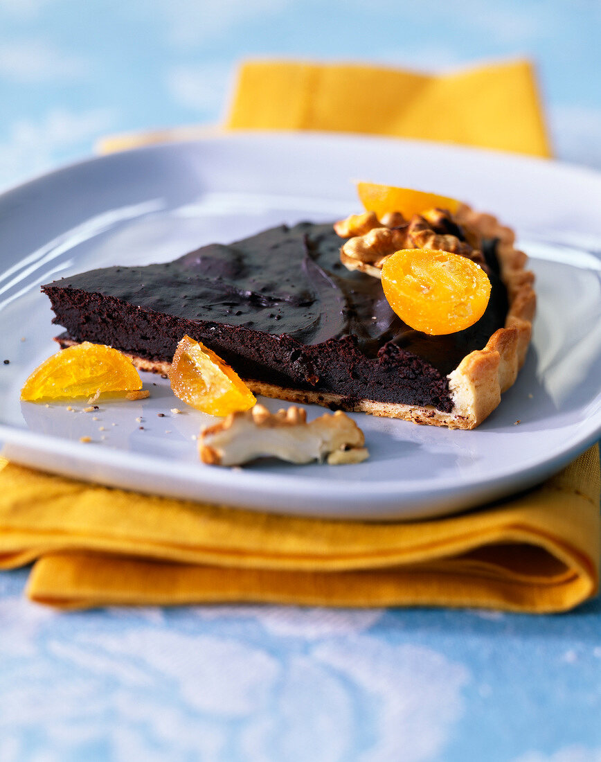 Chocolate and kumquat tart