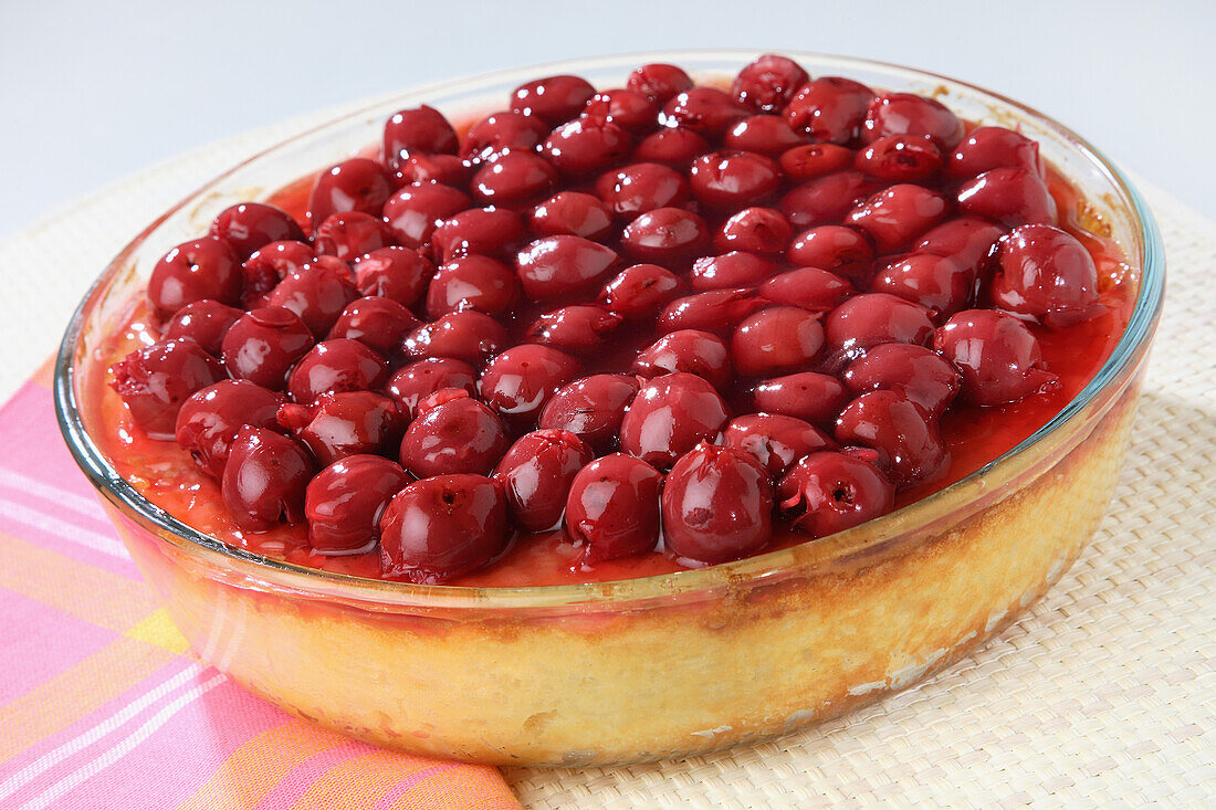 Rice pudding with cherries