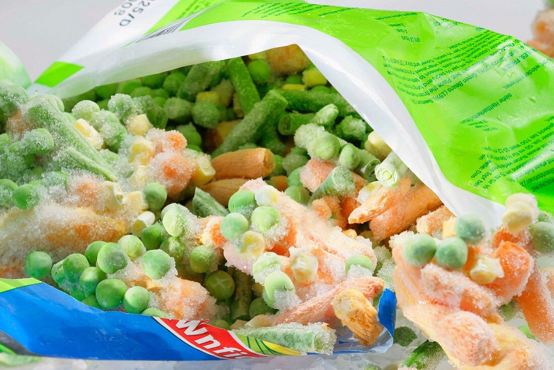 Bag of frozen vegetables