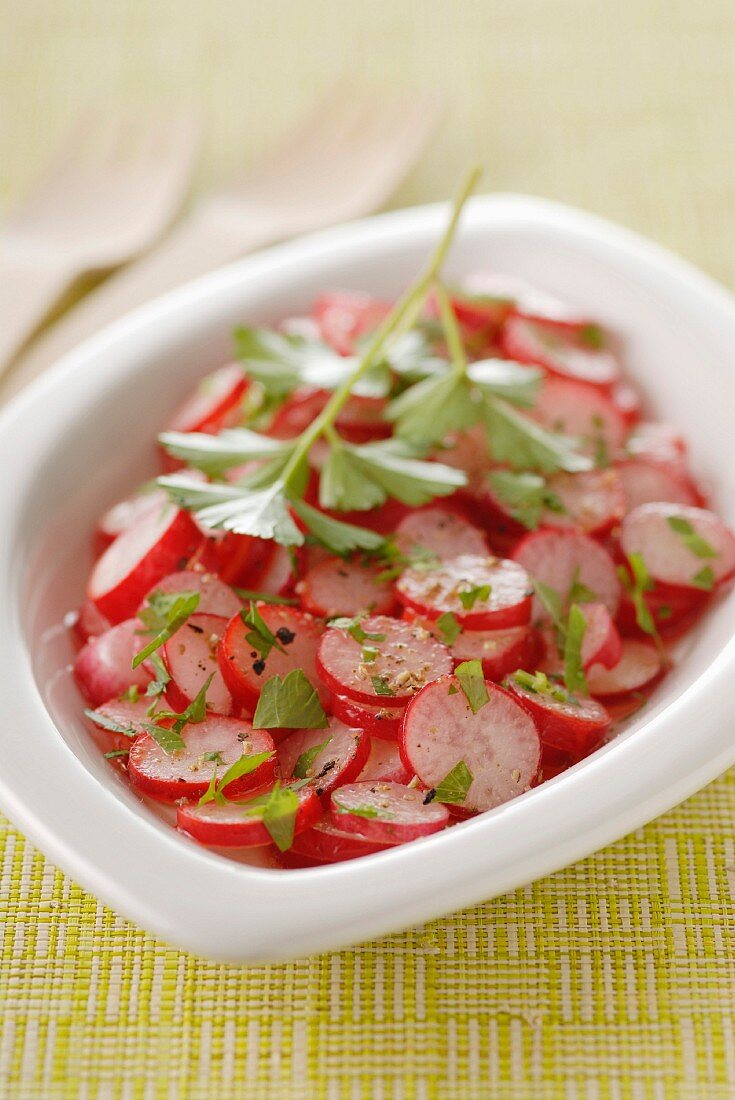Pink radish salad