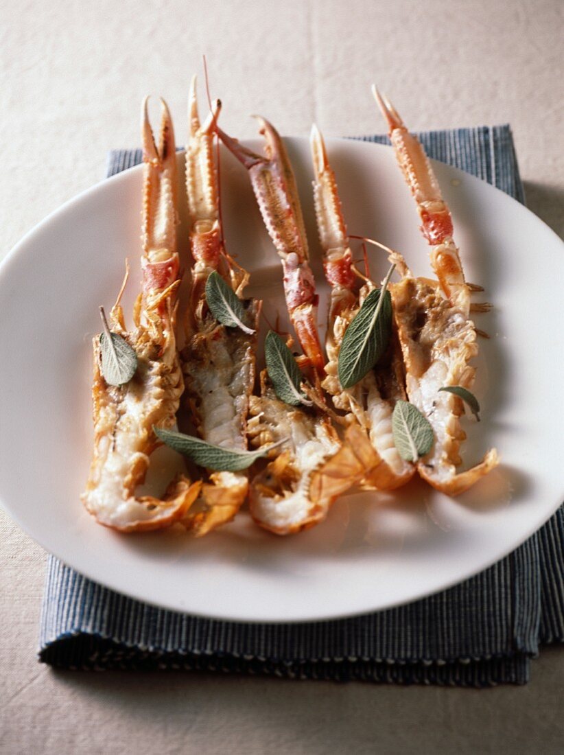 Spiny lobster with sage butter