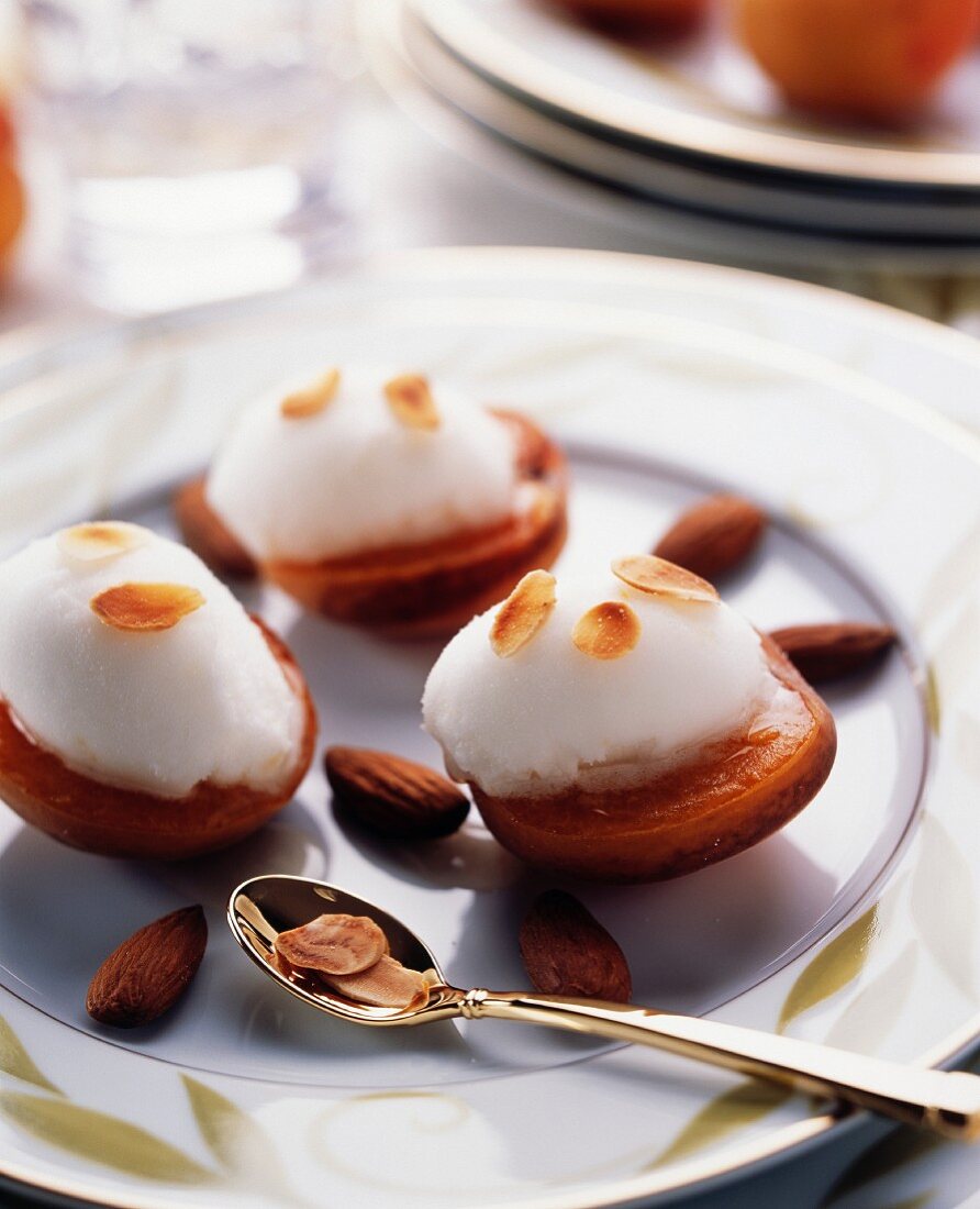 Roasted apricot nests with sheep's milk yoghurt