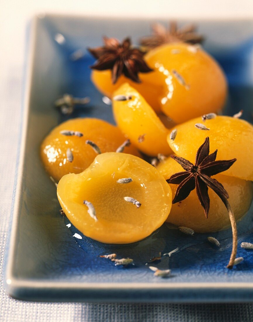 Creole-style apricots flambé