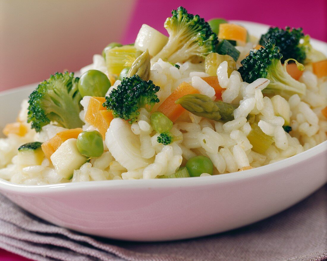 Mixed spring vegetable risotto