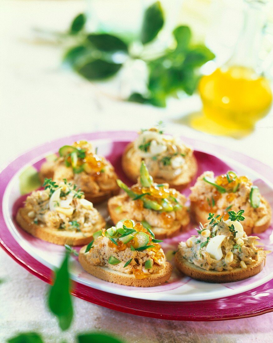 Seafood canapes