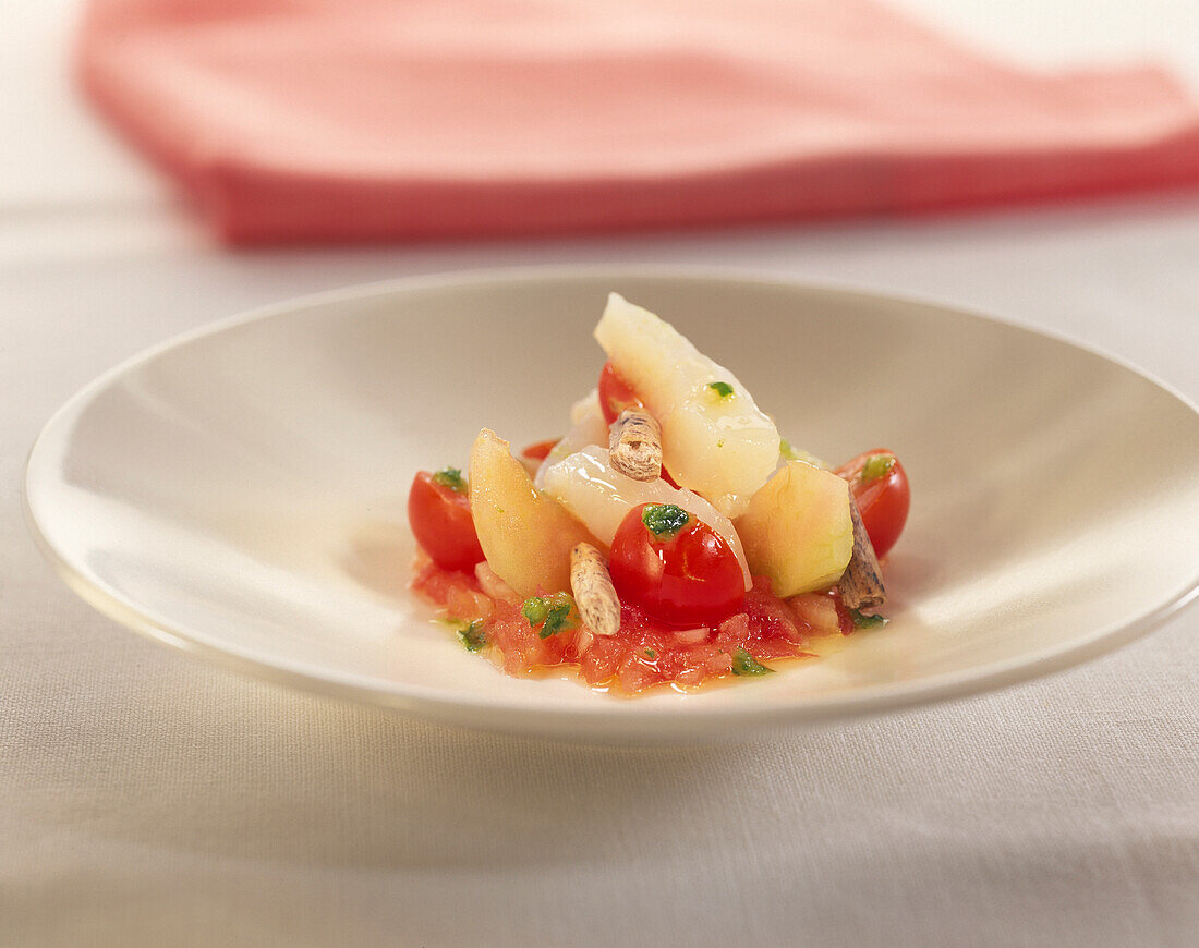 Cod with tomato and sherry vinegar