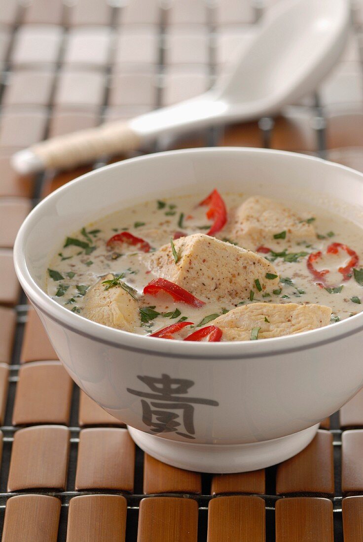 Chicken and coconut milk Thai soup