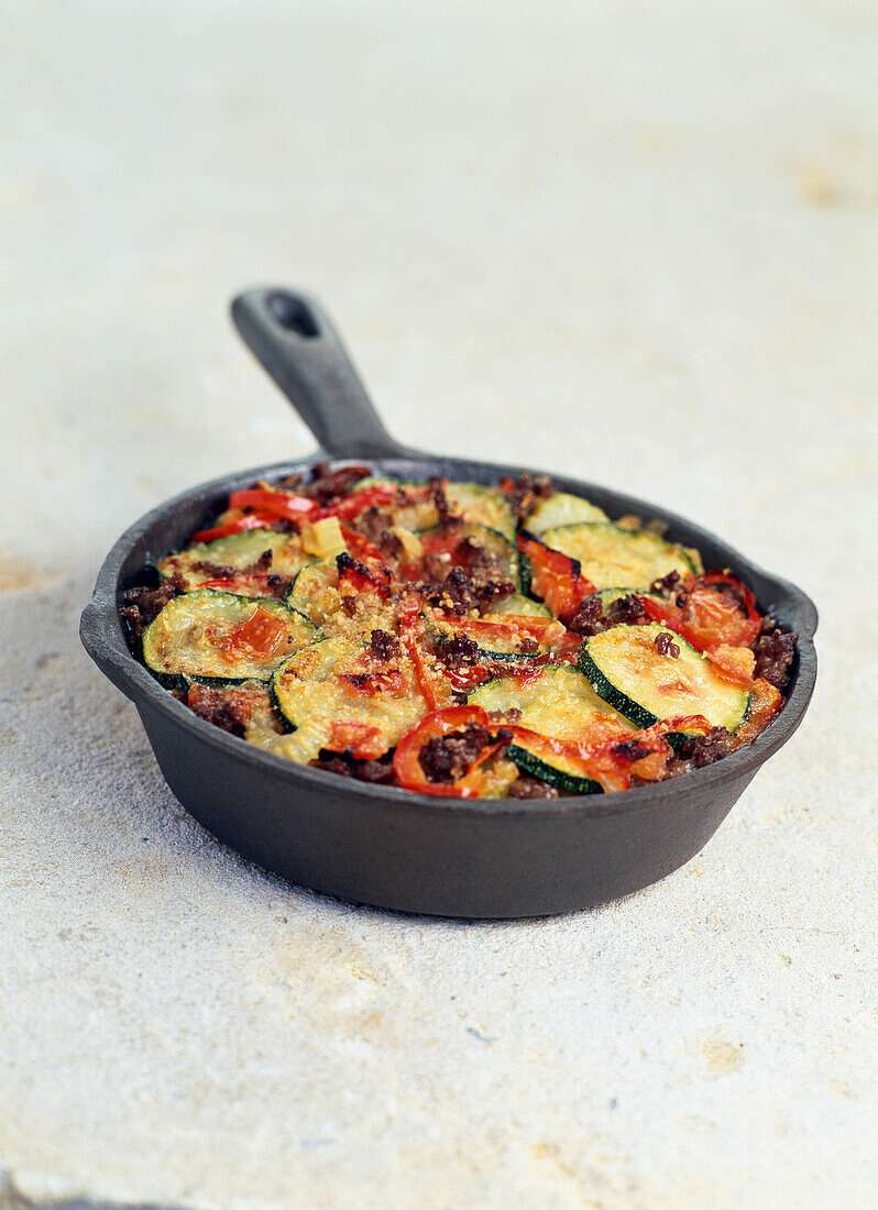 Beef,zucchini and tomato gratin