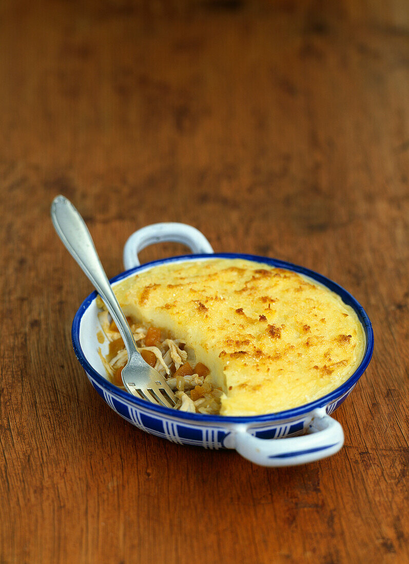 Poultry,carrot and onion Parmentier