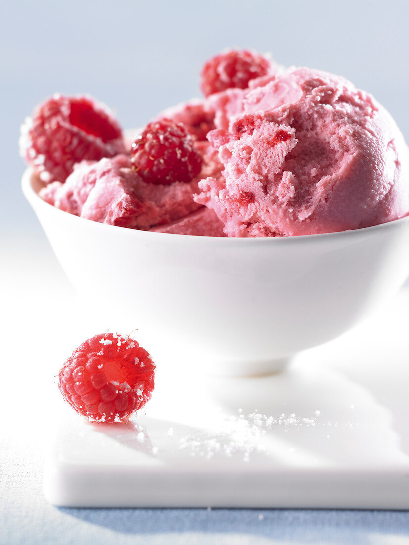 Raspberry yoghurt sorbet