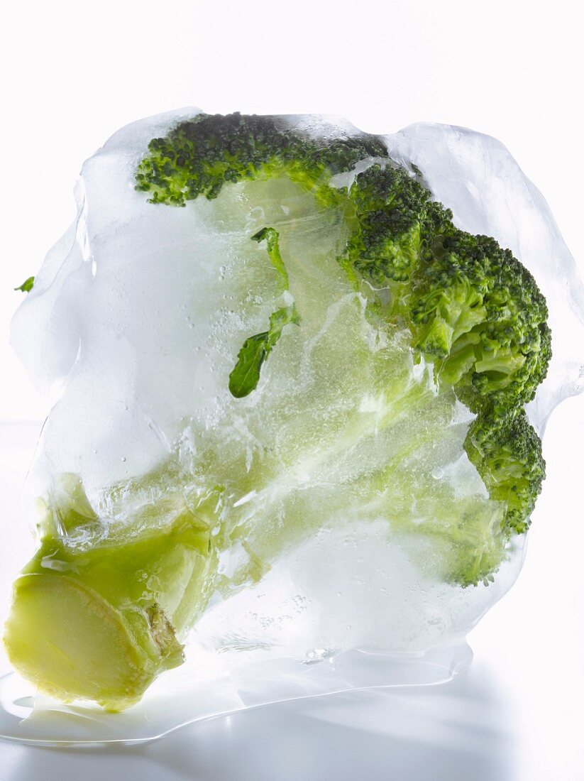Broccoli in ice