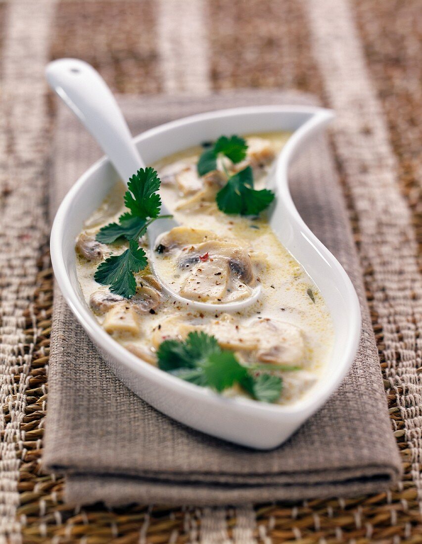 Mushroom and coconut soup