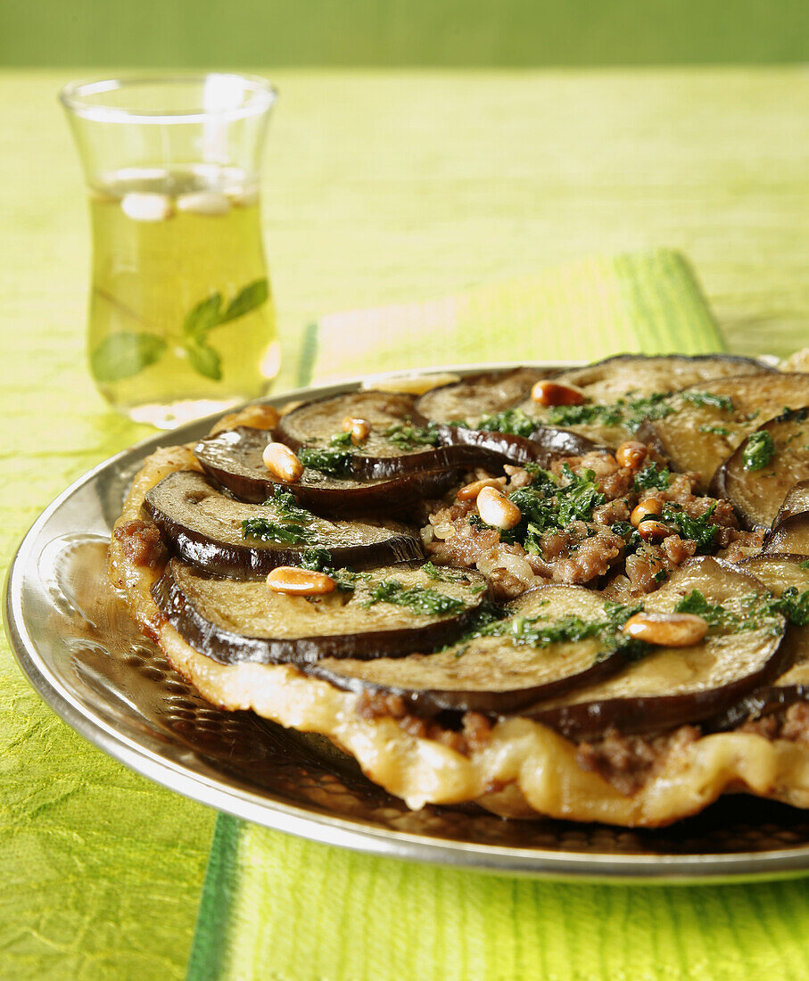 Lamb and eggplant Tatin tart