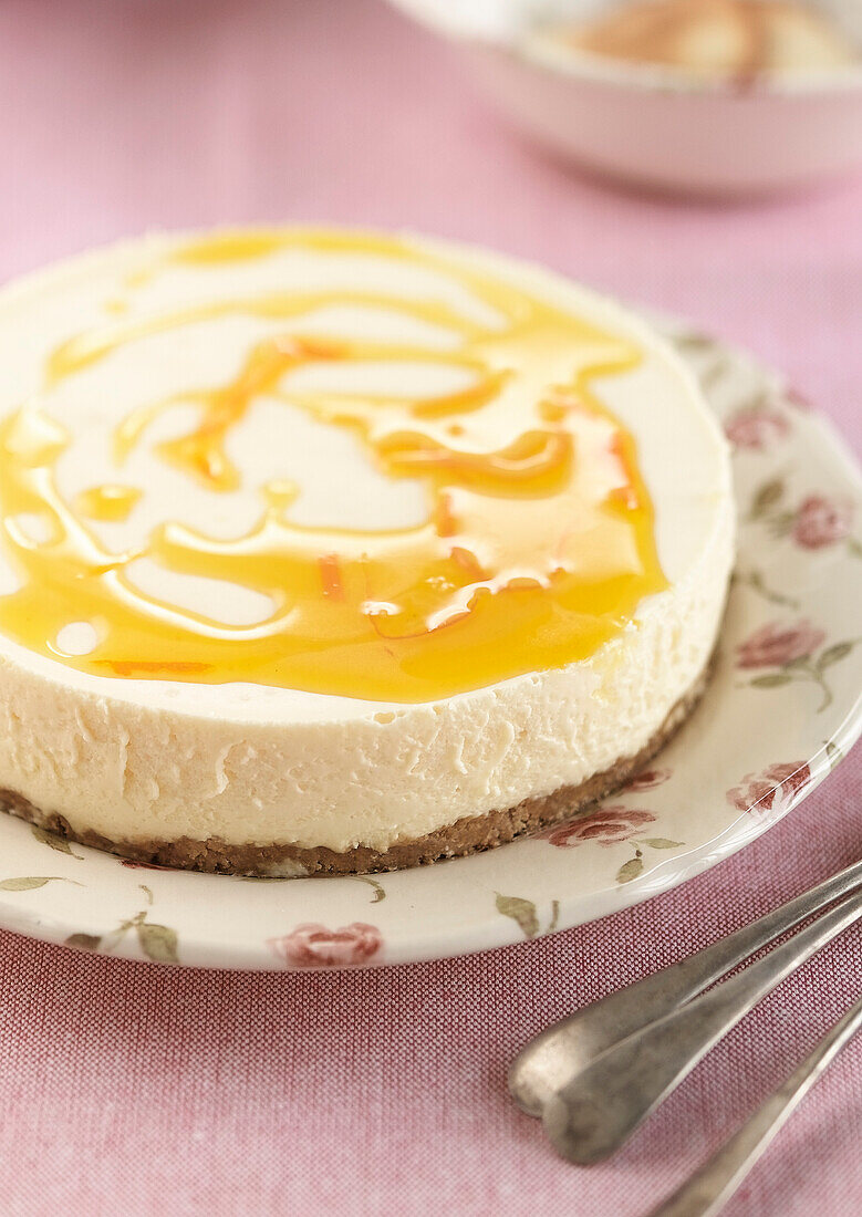 Cheesecake with Grand-Marnier sauce