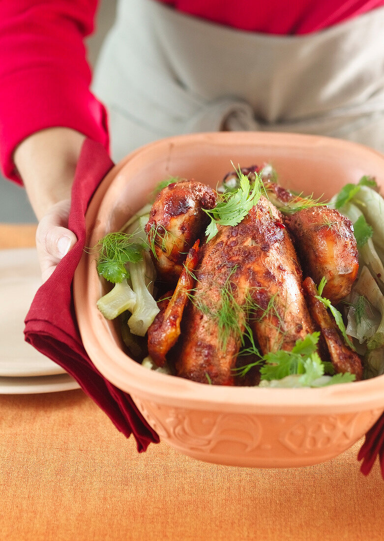 Tandoori chicken with fennel