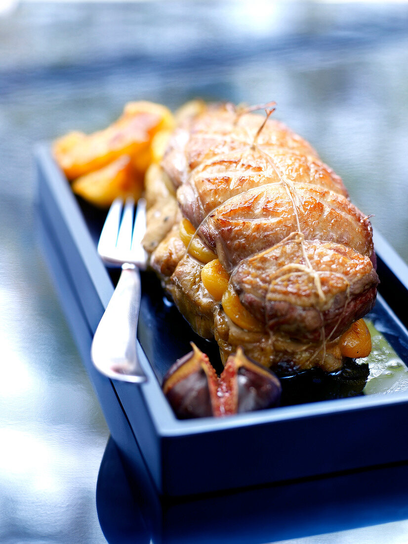 Roast duck Magret with dried apricots