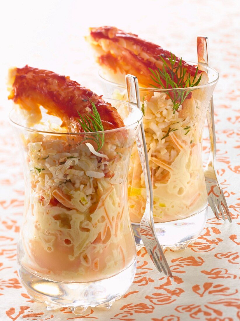 Coleslaw with crab