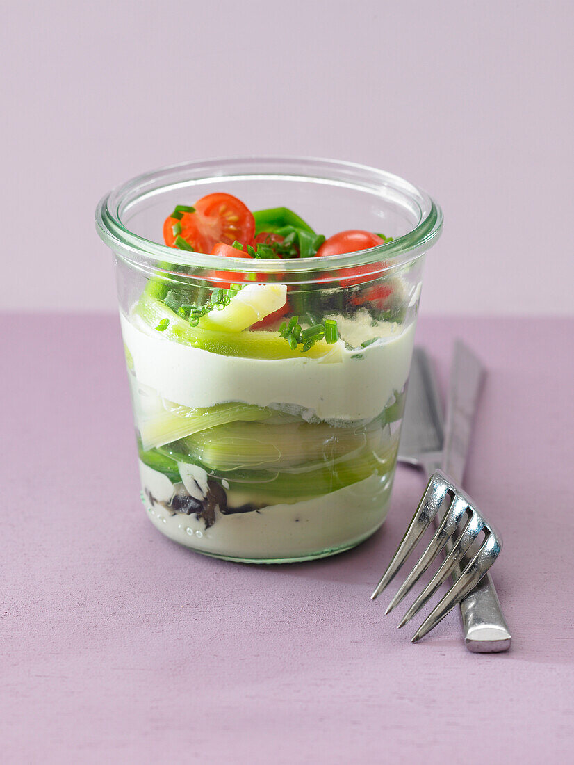 Verrine aus Frühlingslauch