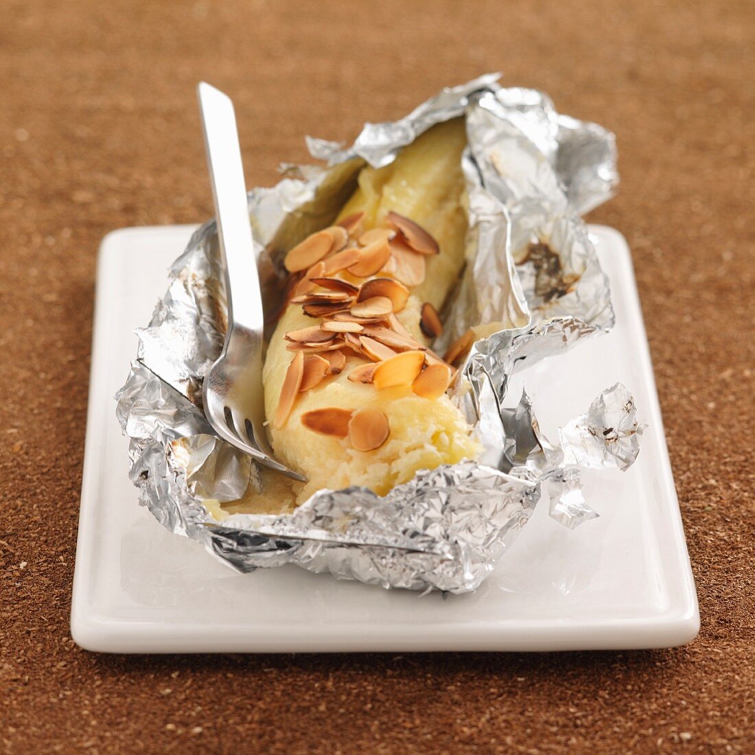 Banana and coconut papillote