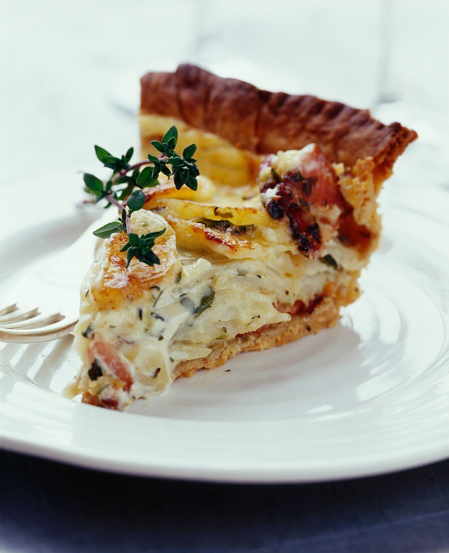 Potato tart with bacon