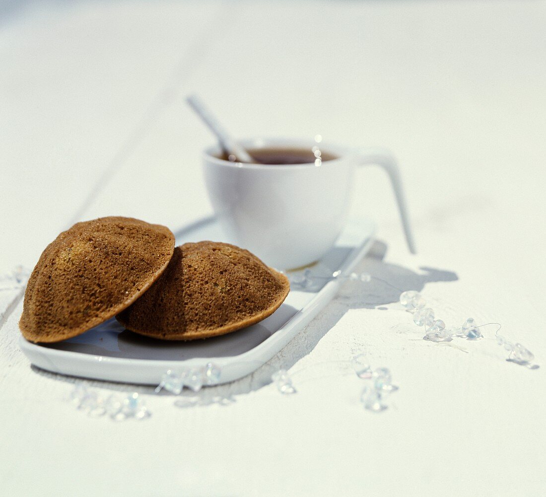 Madeleines with smoked black tea