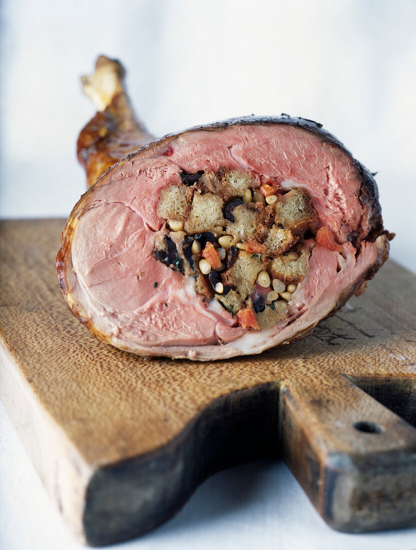 Stuffed leg of lamb