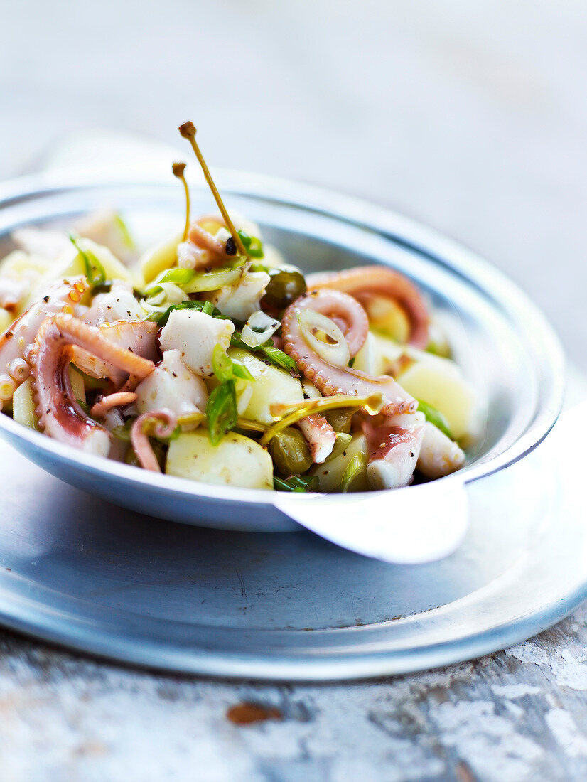 Potato,octopus and caper salad