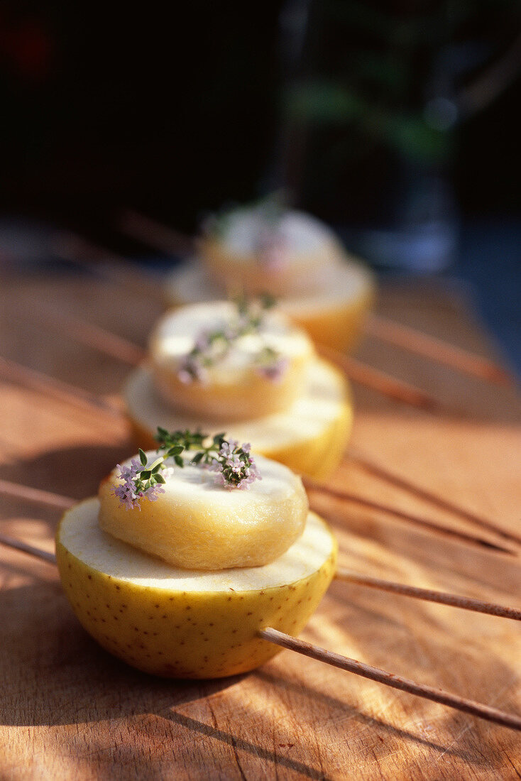 Apfel-Ziegenkäse-Spiesschen