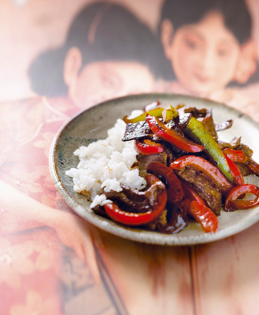 Sauteed beef and peppers