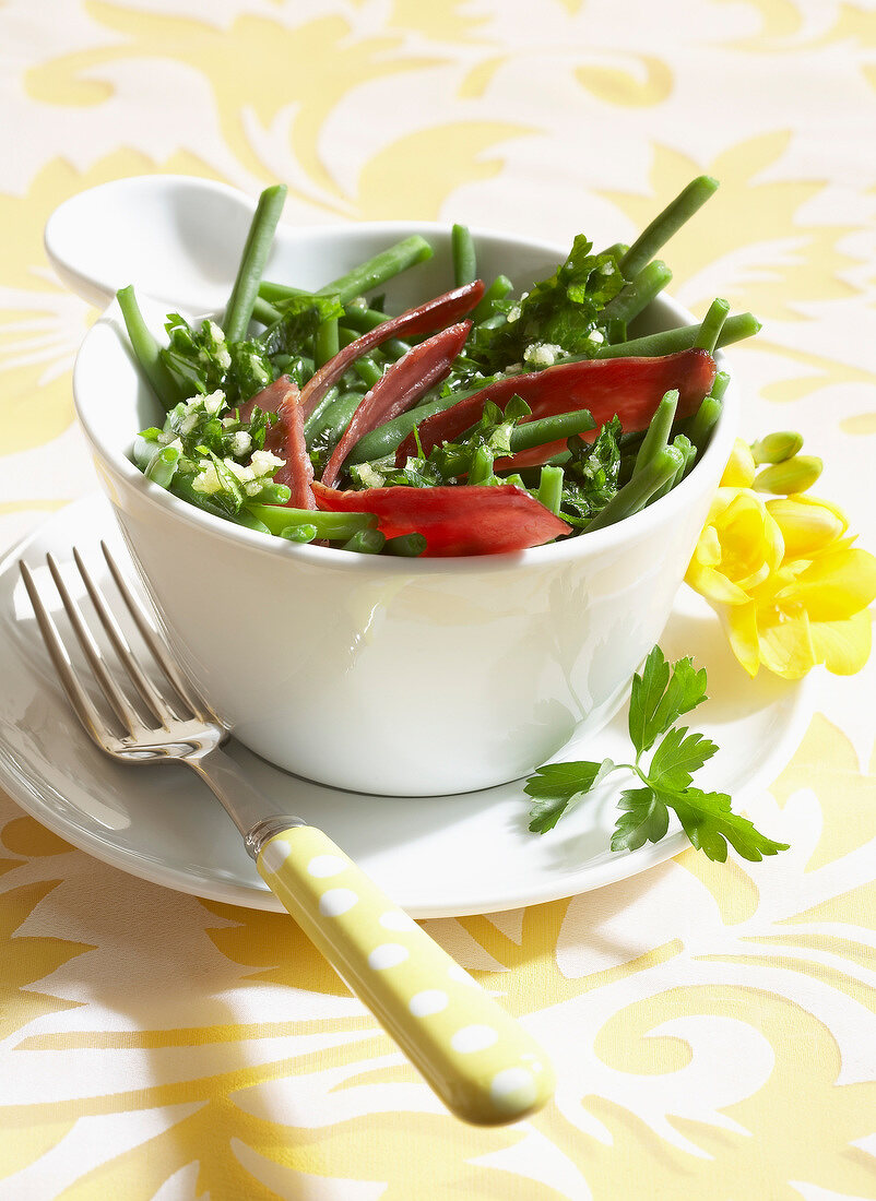 Grüner Bohnensalat mit Entenbrust