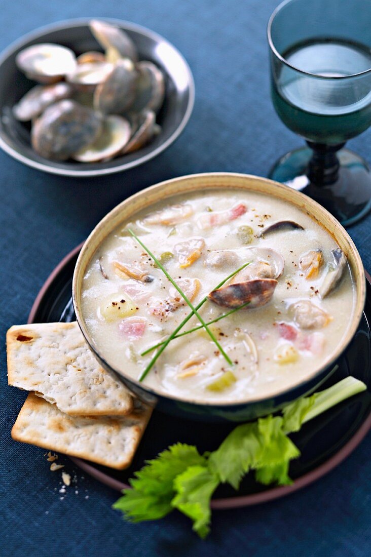 Clam chowder (mussel soup, USA)