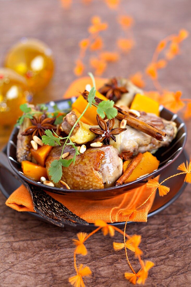 Goose and sweet potato tajine