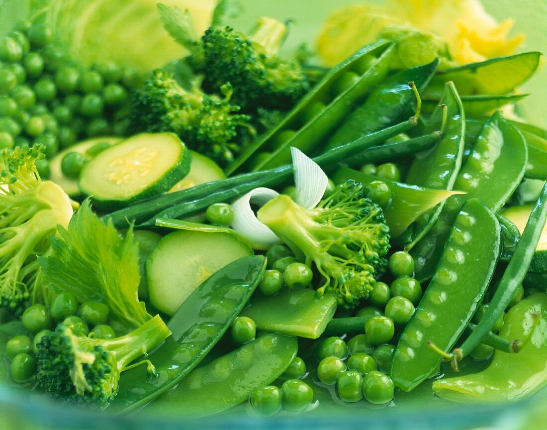Cooked green vegetables