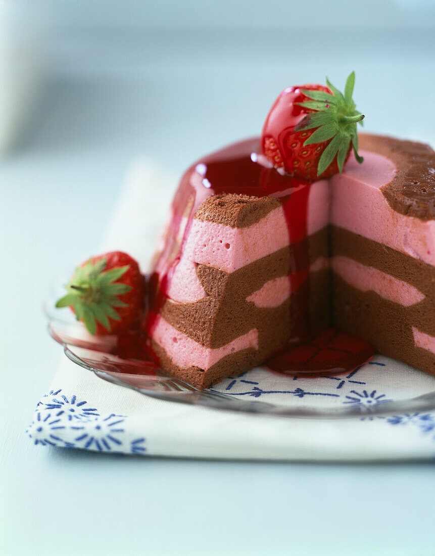 Chocolate and strawberry mousse
